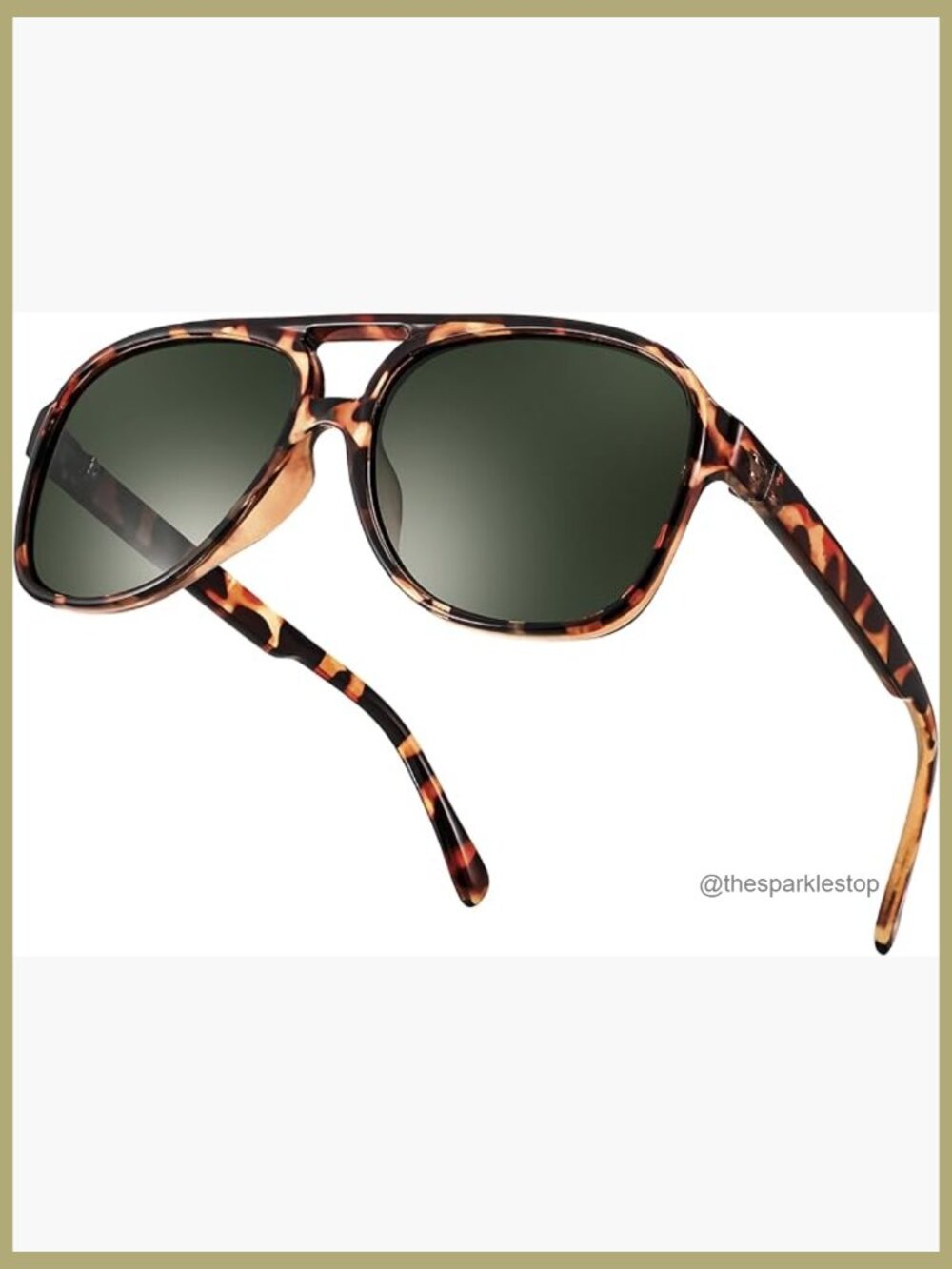 Retro Plastic Aviator Sunglasses, Squared Frame Unisex, UV400 Polarized